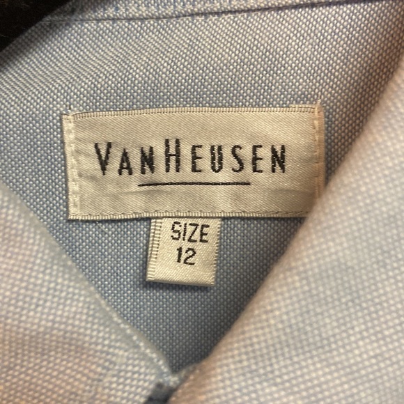 VanHuesen Boys Button Down Dress Shirt Size 12 - Picture 6 of 9